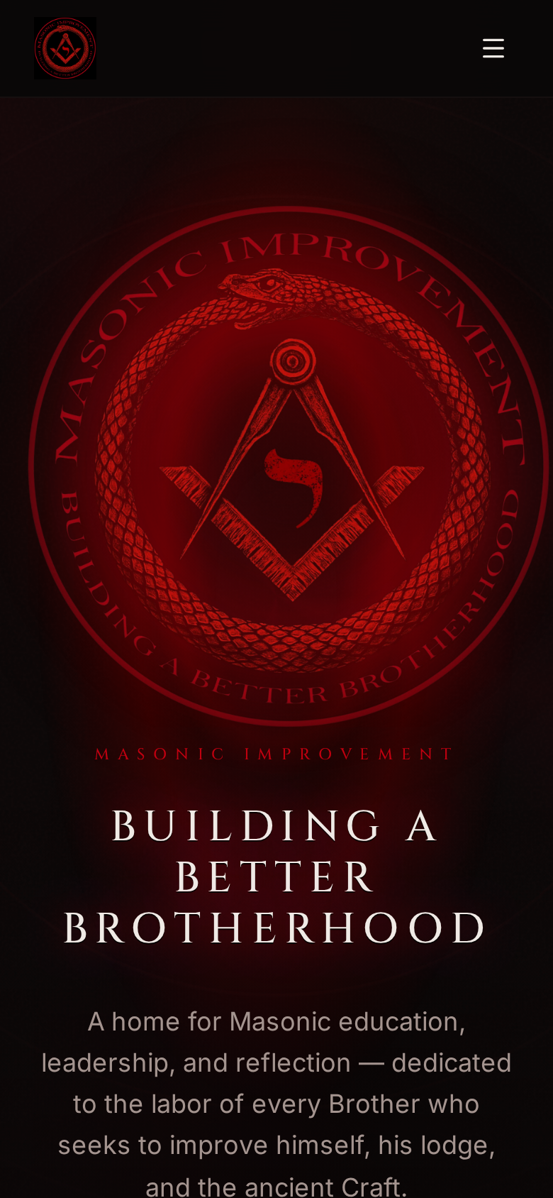 Masonic Improvement — mobile view