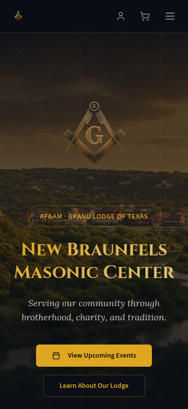 New Braunfels Masonic Center — mobile view