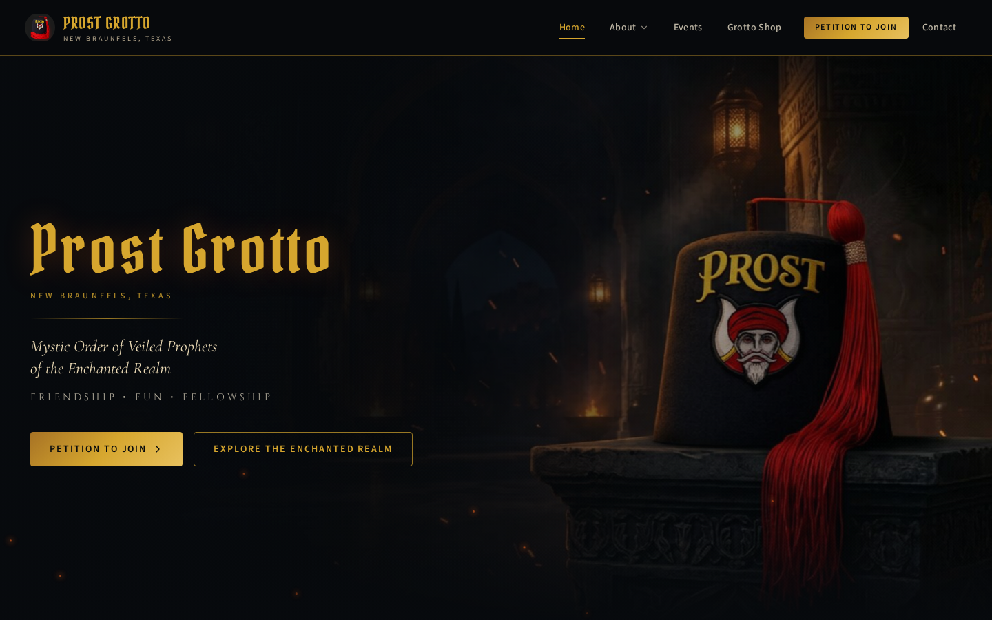 Prost Grotto — desktop hero